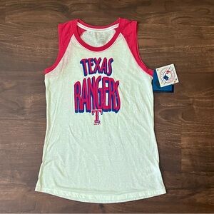 Texas Rangers Girls White Red & Blue Sleeveless Tank Top MLB Size L (14) NWT